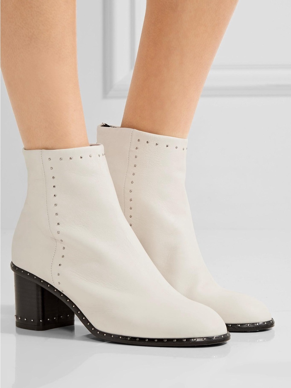 Rag and Bone 8 Willow Stud boot White with box